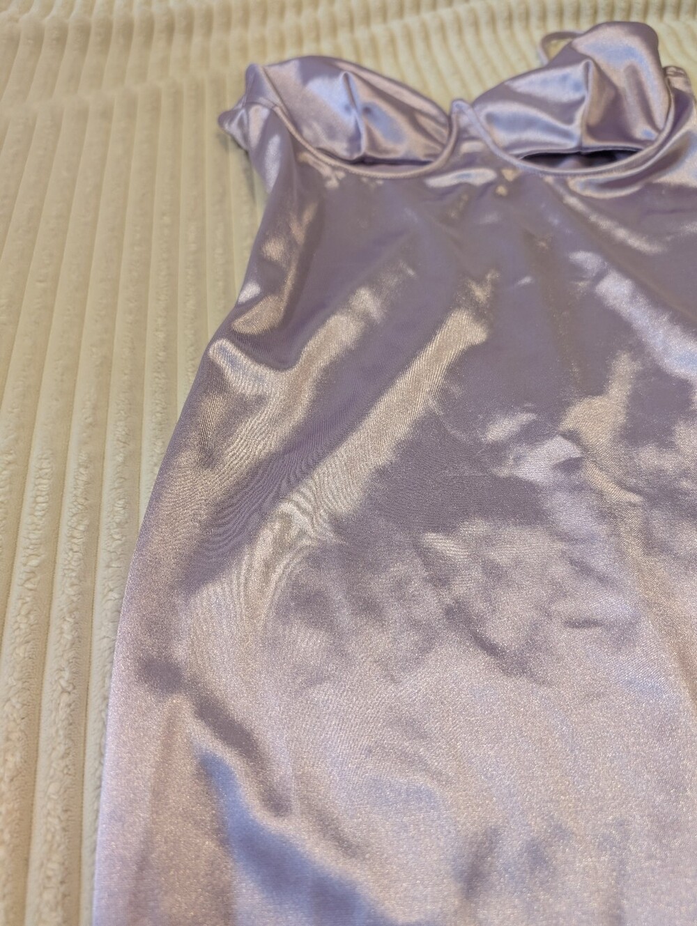 Satin Underwire Slip Dress in Lavender - Picture 4 of 7